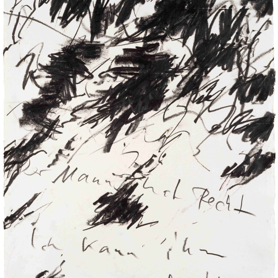 Udo Rathke, Krieg der Viren, Der Mann hat Recht, 2022, Graphit auf Bütten, 78x53 cm